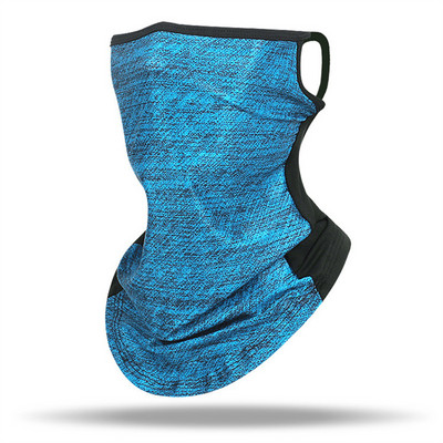 Ledus zīda Icy Mesh sauļošanās maska piekarināma auss kakla piedurkņu šalle vasaras sejas aizsardzība jāšana sporta elpojošs sejas dvielis