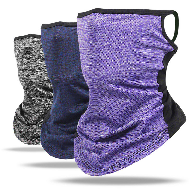 Ledus zīda Icy Mesh sauļošanās maska piekarināma auss kakla piedurkņu šalle vasaras sejas aizsardzība jāšana sporta elpojošs sejas dvielis