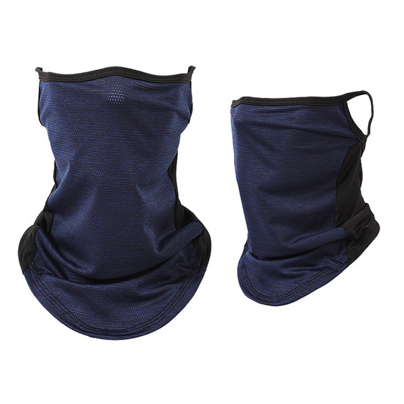 Ledus zīda Icy Mesh sauļošanās maska piekarināma auss kakla piedurkņu šalle vasaras sejas aizsardzība jāšana sporta elpojošs sejas dvielis