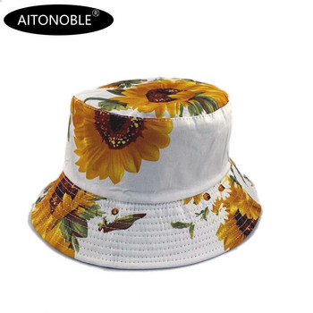 Aitonoble 2021 Нова мода за жени Момичета Шапка с кофа Плажна шапка за слънце Спорт на открито Пътуване Плажни шапки Рибарски шапки Хип-хоп шапка
