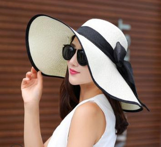 Γυναικείο καπέλο με μεγάλο γείσο Γυναικείο ψάθινο καπέλο ηλίου με φαρδύ γείσο Καπέλο πτυσσόμενο σε ρολό Καπέλα παραλίας για γυναίκες Μεγάλο παπιγιόν Αντιηλιακή προστασία