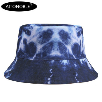 Aitonoble 2021 New Fashion Tie Dye Γυναικεία καπέλο για κορίτσια με κουβά Καπέλο για ήλιο Καπέλο παραλίας για υπαίθρια αθλητικά ταξίδια Καπέλα παραλίας Καπέλα ψαράδων