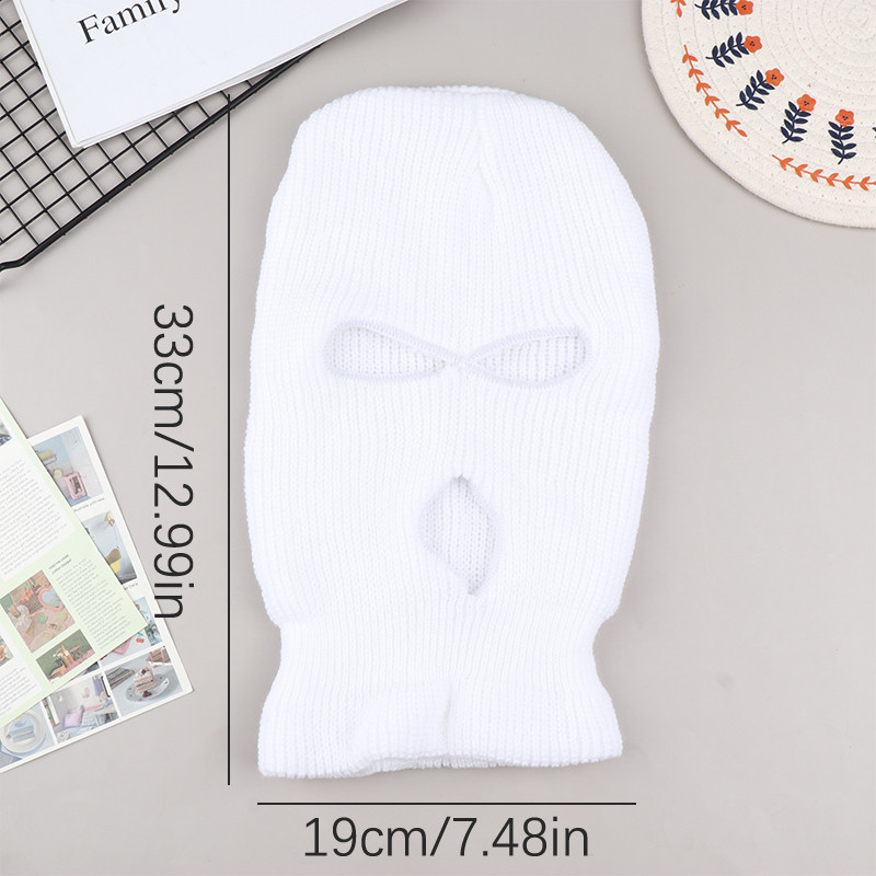 Μάσκα πλήρους προσώπου με 3 τρύπες Φθινοπωρινό πλεκτό καπέλο για σκι ποδηλασία Στρατού Tactical Mask Balaclava Hood κράνος μοτοσικλέτας Καπέλα Unisex