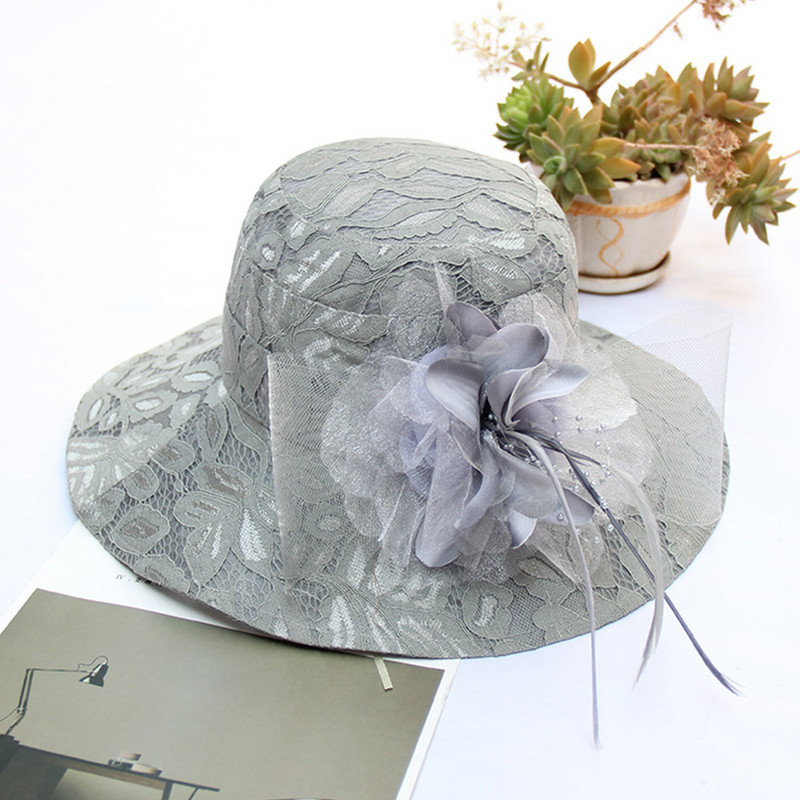 Naiste pitsist võrkkübar, lilledega suure äärega päikesesirmi müts naiste õues Hiiglaslik rannamüts Basseinimütsid naistele Matkamüts naistele