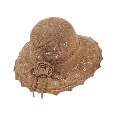 Regulējams vāciņš Zvejnieka cepure Salmu cepure Sieviešu dāmu meiteņu cepure Saules aizsargcepure ar UV aizsardzību Bowknot Panama Spaiņi Cepure āra