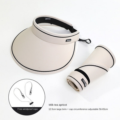 Bezmaksas piegāde Tukša augšpuse sauļošanās cepure Sieviešu vasaras pārklājums sejai Anti-UV sauļošanās cepure Riteņbraukšana ar lielām malām jauna saules cepure