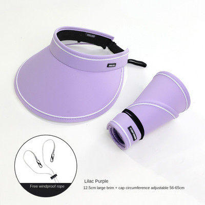 Bezmaksas piegāde Tukša augšpuse sauļošanās cepure Sieviešu vasaras pārklājums sejai Anti-UV sauļošanās cepure Riteņbraukšana ar lielām malām jauna saules cepure