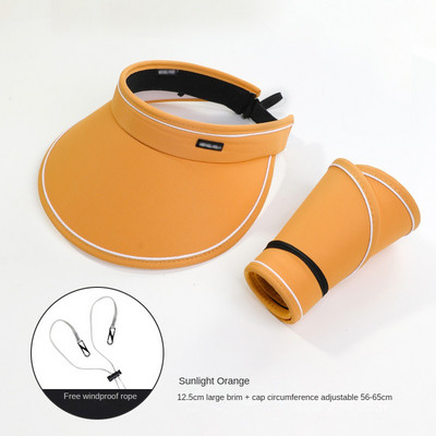 Bezmaksas piegāde Tukša augšpuse sauļošanās cepure Sieviešu vasaras pārklājums sejai Anti-UV sauļošanās cepure Riteņbraukšana ar lielām malām jauna saules cepure