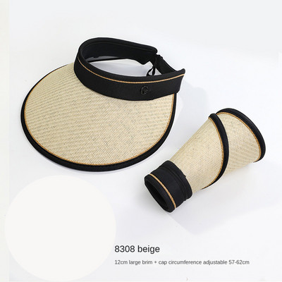 Bezmaksas piegāde Tukša augšpuse sauļošanās cepure Sieviešu vasaras pārklājums sejai Anti-UV sauļošanās cepure Riteņbraukšana ar lielām malām jauna saules cepure