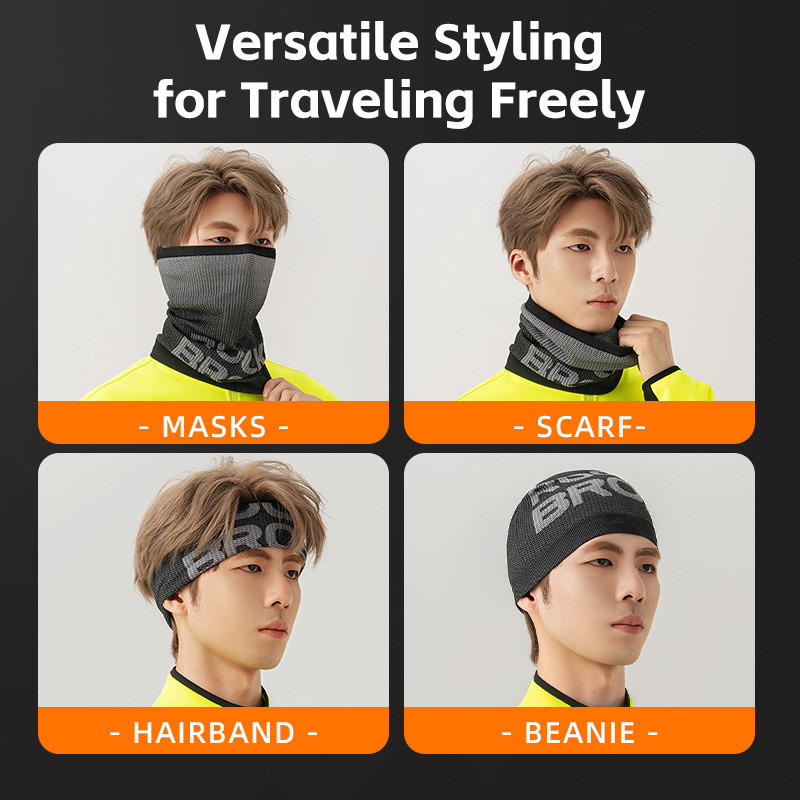 ROCKBROS ziemas riteņbraukšanas šalle sporta šalle ar pusi sejas elpojoša siltāka velosipēda maska balaclava vīriešiem sievietēm ziemas velosipēdu aprīkojums