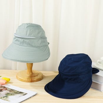 Нова сгъваема лятна анти-UV външна шапка с широка периферия Плажна шапка Шапка за слънце
