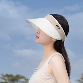 Шапки с козирка за слънце Дамски плажни шапки с голяма периферия Лятна UV защита