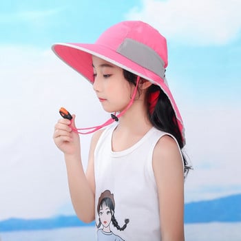 SPF 50+ Шапка за слънце Регулируеми шапки за туризъм на открито Лятна бебешка шапка за момчета Пътуване Плажна шапка за бебе за момиче Деца Детски шапки