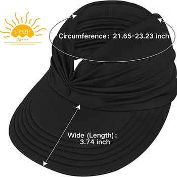 Шапка с козирка за жени Лятна плажна шапка с широка периферия и UV защита за спорт Голф Тенис Бягане
