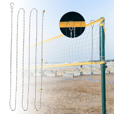 2Pcs High Strength Volleyball Net Measurer Non-corrosive Measure Chains with Hooks Volleyball Net Setter Chains  Measuring