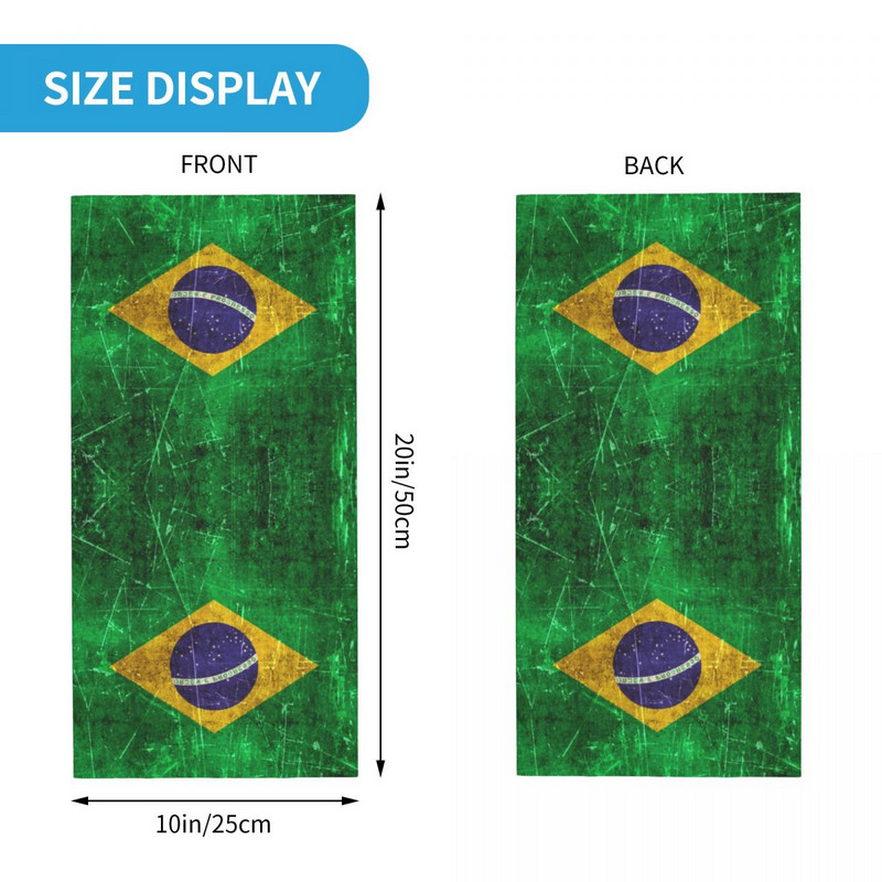 Satraukts Brazīlijas vintage karogs Balaclava Pārgājieni Kempings Veca un nolietota Riteņbraukšanas maska Anti-UV Mīkstas Siltas Sejas Maskas Rudens Šalles