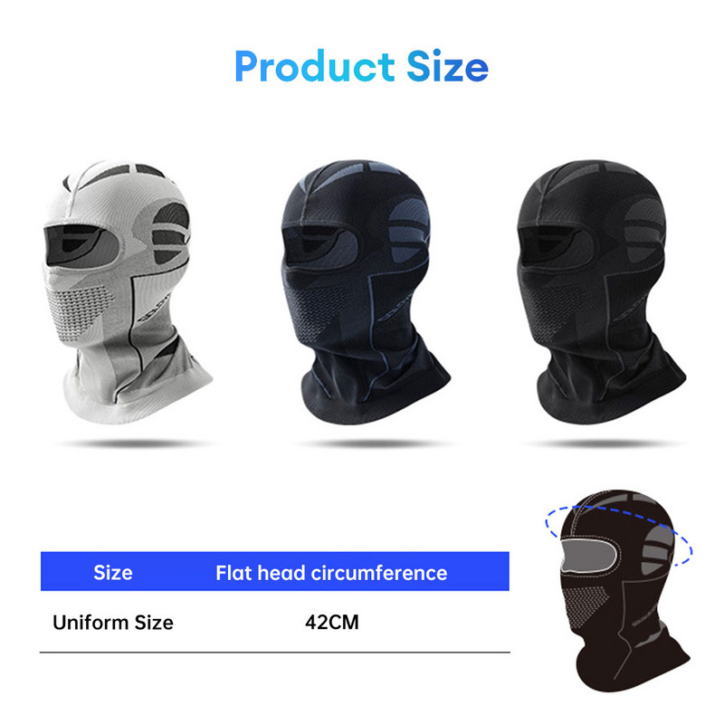 Must hingav Balaclava Mootorratta näomask Jalgrattamask Kogu nägu kattev mask Tuulekindel tolmukindel suusarattasall