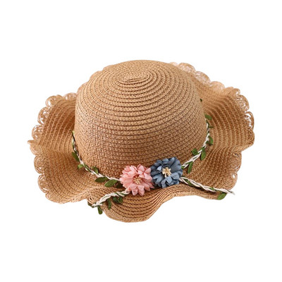 Modes ziedu mežģīņu lentes platmalu cepures lielas disketes, saliekamas, saliekamas pludmales cepures sauļošanās cepures vasaras UV aizsardzībai pludmales cepures