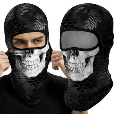 3D Skull Balaclava kaitsemask Mootorratta näokate Suusamask Peakatted Õues Matkamine Telkimine Kael kedra Bandana Sall Mehed