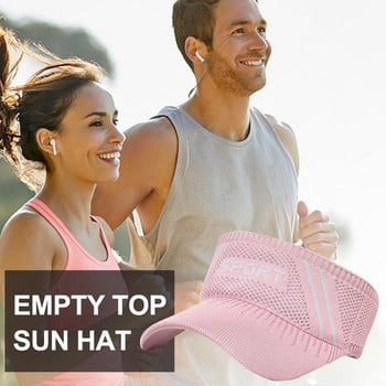 Hollow Top Sun Hat Sun Protection Hollow Top Beach Καπέλο παραλίας Αναπνεύσιμο καπέλο γκολφ τένις προστατευτικό γείσο προστασίας UV για τρέξιμο ταξιδιού