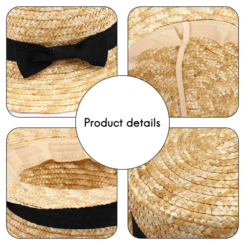 Armsad laste tüdrukud õlgkübar Bowknot päikesemüts lastele suure äärega rannas suvine paadisõitja rannapael ümmargune lame Fedora müts