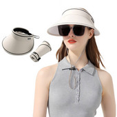 Vasaras platmalu saules aizsargcepure, salokāma, iesaiņojama UV aizsardzība golfa cepure, pārnēsājama viegla sporta cepure ikdienišķa pludmales cepure