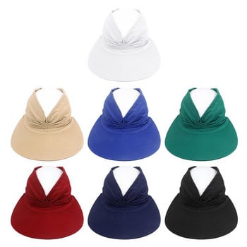 Дамски шапки за слънце Еластични сенници за жени без главоболие Дамска лятна шапка за слънце Дамска анти-UV еластична куха шапка