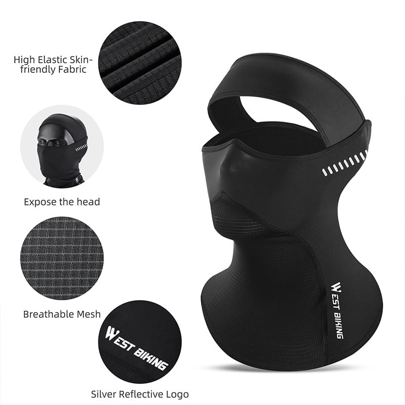 WEST BIKING Hingav mask jalgrattasõiduks Kogu nägu UV-kaitsega mootorratta MTB kiiver kapuuts kalapüügi sall jahutus spordivarustus