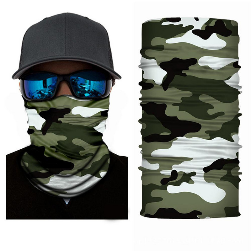 Unisex Camouflage Ice Silk Magic Bandana Kõrva riidepuu pool näomask Õues kalapüük Matkamine Jalgratta kaela kattesall