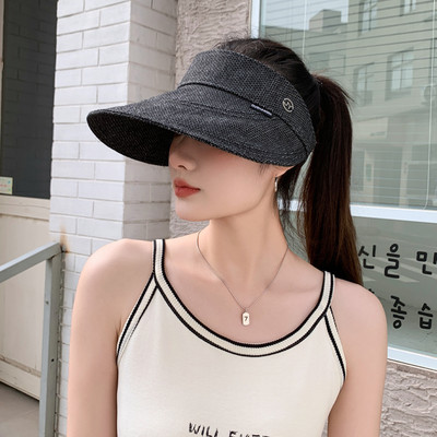 Jaapani pestud teksariidest tühi silindrimüts kokkupandav kaasaskantav topless päikesevari Pardi keelekübar päikesekaitse Moodne päikesemüts naistele