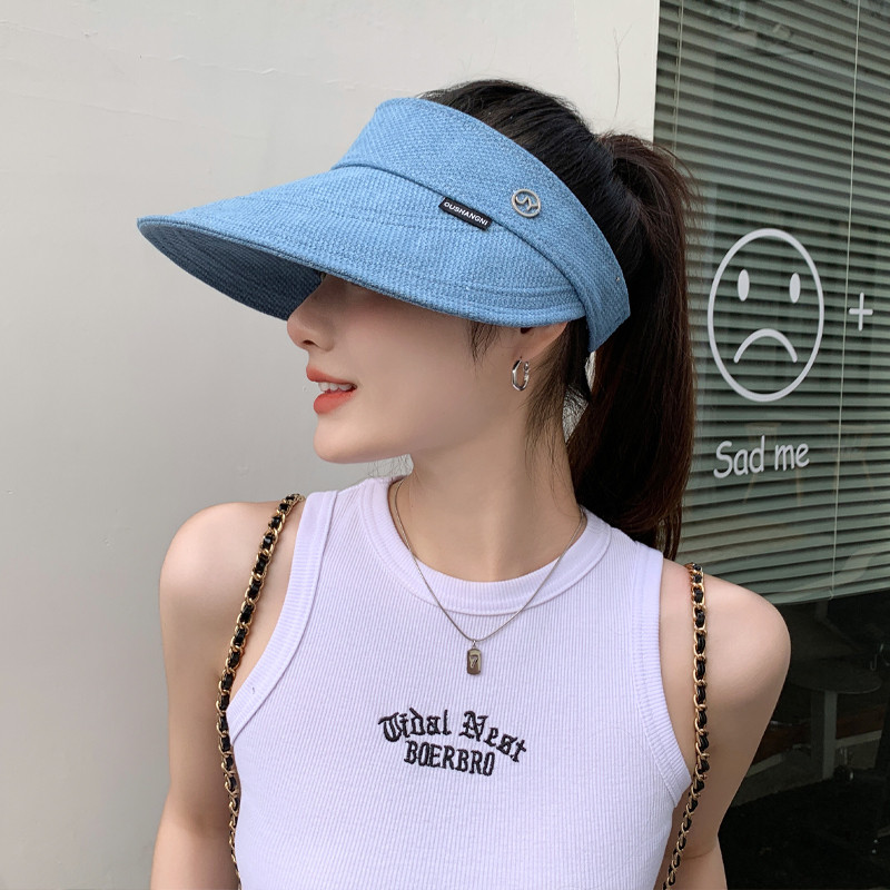 Jaapani pestud teksariidest tühi silindrimüts kokkupandav kaasaskantav topless päikesevari Pardi keelekübar päikesekaitse Moodne päikesemüts naistele