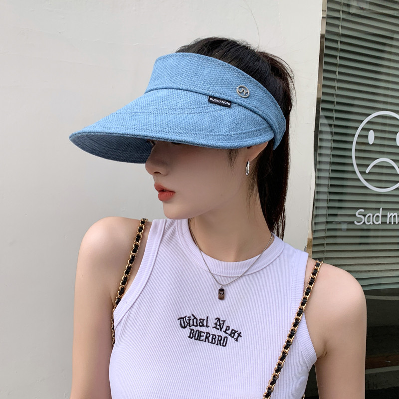 Jaapani pestud teksariidest tühi silindrimüts kokkupandav kaasaskantav topless päikesevari Pardi keelekübar päikesekaitse Moodne päikesemüts naistele