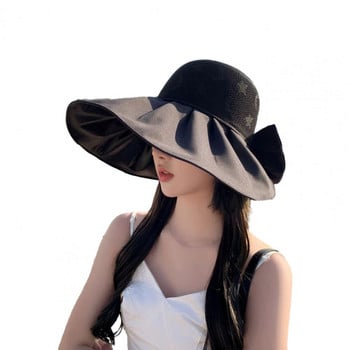 Дамска слънцезащитна шапка Устойчива на ултравиолетови лъчи Дамска слънцезащитна шапка с широка периферия Едноцветни шапки с козирка за лятото