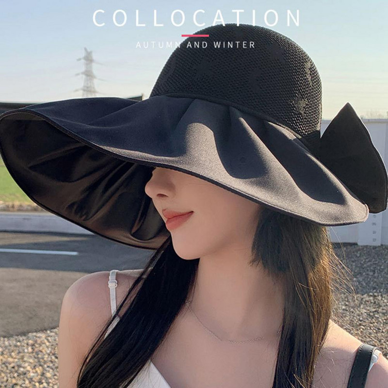 Naiste päikesekaitsemüts, UV-kindel naiste päikesemüts Laia äärega ühevärvilised visiirimütsid suveks