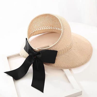 Foldable Wide Brim Hats Sun Visors For Women Bow Hats for Women Trendy round Hat Ladies Travel Hats Hats for Natural Hair Women