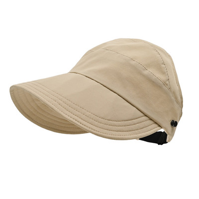 Moteriškos skrybėlės nuo saulės, plataus krašto tuščiavidurė arklio uodegos kepurė, reguliuojama lauko kepurė nuo saulės