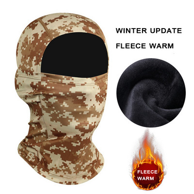 Täisnäomask Tuulekindel talvine fliis taktikaline sõjaline balaclava näomask meestele naistele suusatamine matkamine jalgrattasõit Jooksmine M05