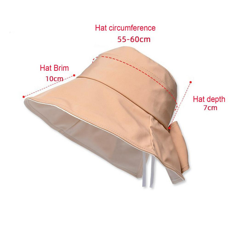 Madinga moteriška vasaros kepurė nuo saulės su miela Bowknot didelio kraštelio apsauginiu kremu nuo saulės su skydeliu