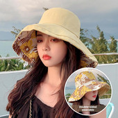 1 vnt. plataus kraštelio skrybėlė nuo saulės, lengva, apverčiama, moteriška skrybėlė nuo saulės plačių kraštų, sulankstoma UV apsauga, ideali kepurė lauke