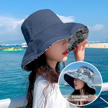 Καπέλο αντηλιακής αλεξήλιο με φαρδύ γείσο 1 τεμ. Ελαφρύ αναστρέψιμο γυναικείο καπέλο ηλίου με φαρδύ γείσο Πτυσσόμενη προστασία UV Ιδανικό καπέλο κουβά για εξωτερικούς χώρους