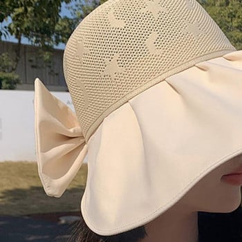 1 бр. Слънцезащитна шапка Стилни дамски ултралеки, устойчиви на ултравиолетови лъчи шапки с широка периферия Едноцветни шапки с козирка за летен плаж