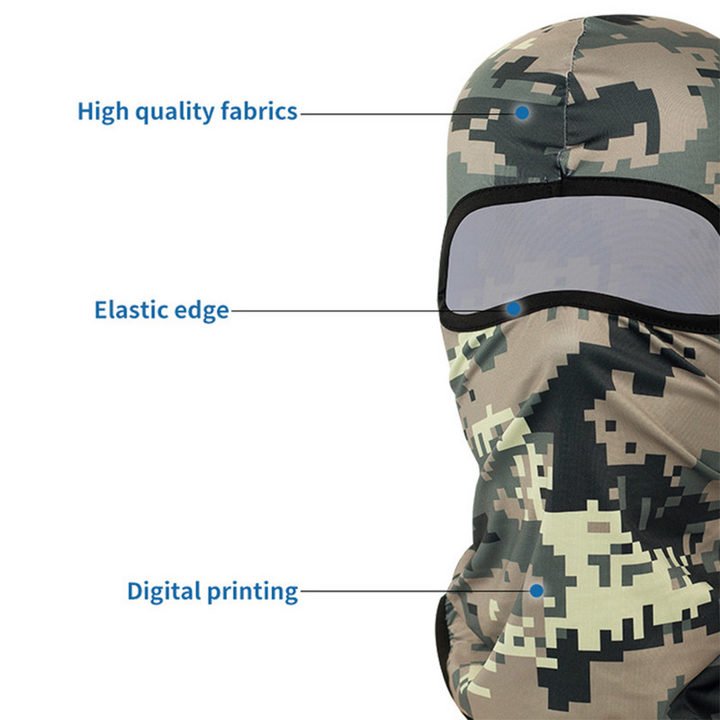 Tactical Camo Balaclava Full Face Mask Paintball Airsoft jaoks Tactical Camo Bandana Motocross Cycling Army MTB Bike Balaclava