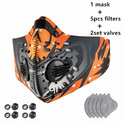 Sport Bike Half Face Mask with Filter Activated Carbon PM 2.5 Anti-pollution Dustproof Washable Facemask Training Cycling Mask