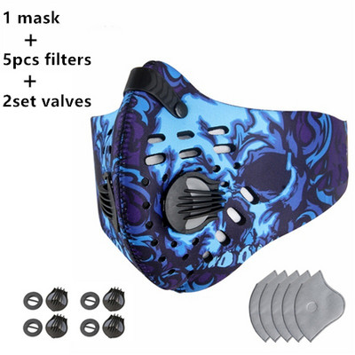 Sport Bike Half Face Mask with Filter Activated Carbon PM 2.5 Anti-pollution Dustproof Washable Facemask Training Cycling Mask
