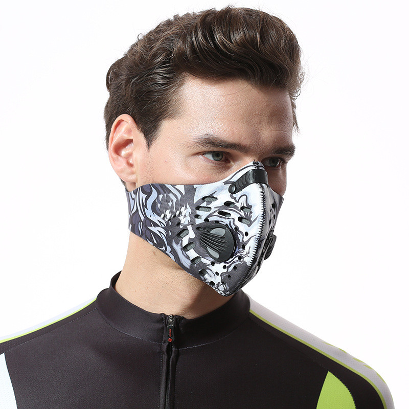 Sport Bike Half Face Mask with Filter Activated Carbon PM 2.5 Anti-pollution Dustproof Washable Facemask Training Cycling Mask