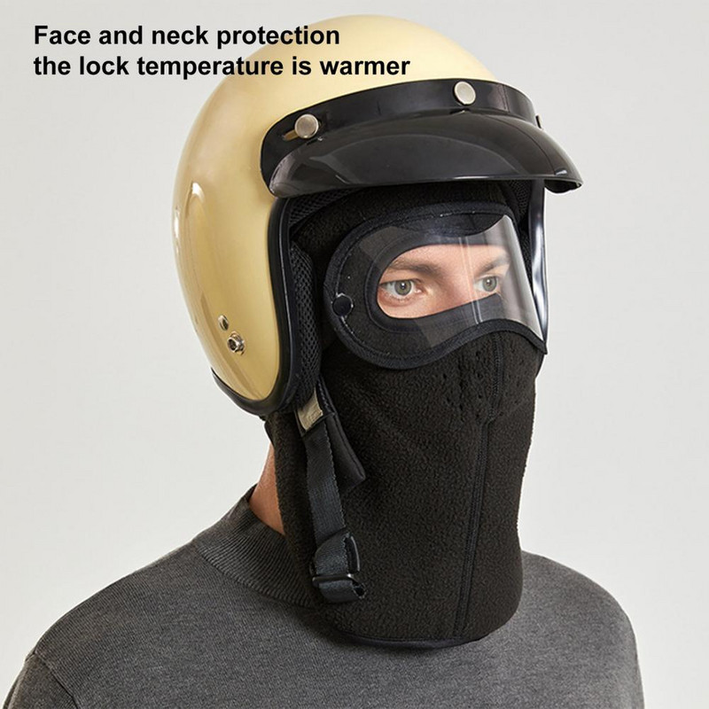 Ziemas flīsa maska ar noņemamām aizsargbrillēm, silta, pilna vāka sejas maska, vēja necaurlaidīga puse balaklavas āra jāšanas piederumu