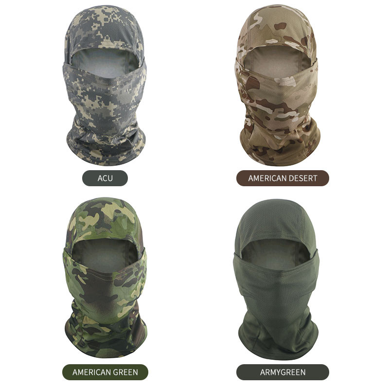 Taktikai terepszínű maszkok Balaclava teljes arcmaszk kültéri sport szélálló kerékpározás túrázás síelés Camo sál maszk sapkák