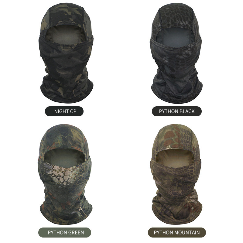 Taktikai terepszínű maszkok Balaclava teljes arcmaszk kültéri sport szélálló kerékpározás túrázás síelés Camo sál maszk sapkák