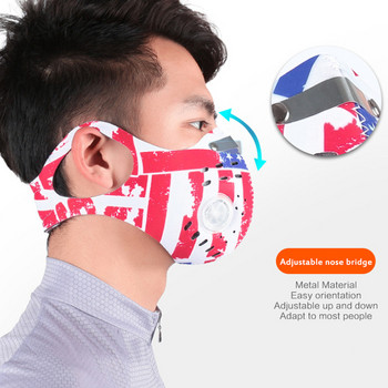 Πλενόμενη αθλητική μάσκα ποδηλασίας προπόνησης με φίλτρα ενεργού άνθρακα PM2.5 Αντιρρυπαντική μάσκα προσώπου ποδηλασίας ποδηλάτου με κρίκο για το αυτί