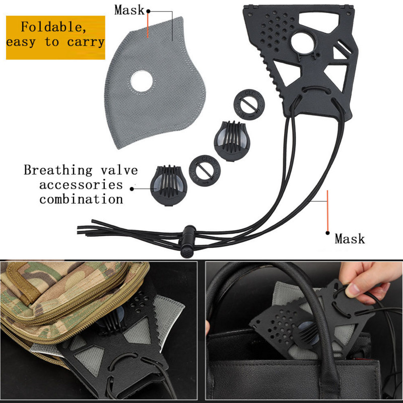 Uus taktikaline mask pool nägu, vahetatav tilkadevastane süljevastane tolmukindel kaitse jalgrattasõidu Halloweeni Cosplay tolmumask